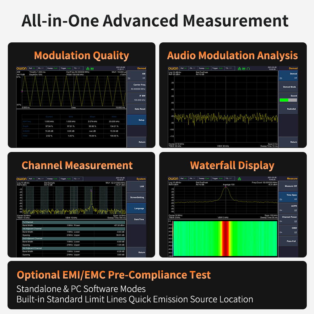 OWON Spectrum Analyzer With Tr - đánh giá và giá Signal Generator Spectrum Analyzer