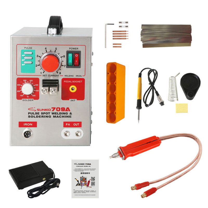1.5KW SUNKKO 709A 220/110V Bat - đánh giá và giá Spot Welder 18650 Battery Pack